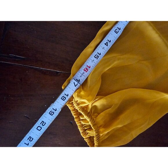 Marc New York Andrew Marc Mustard Yellow XL Long Sleeve Pleated Mock Neck Blouse - Picture 5 of 9